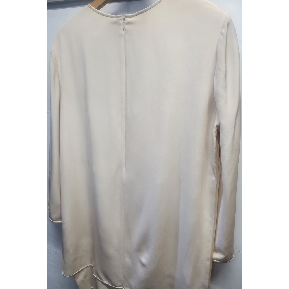 TOM AND LINDA PLATT Cream Square Neck Layered dress Saks Sz 14